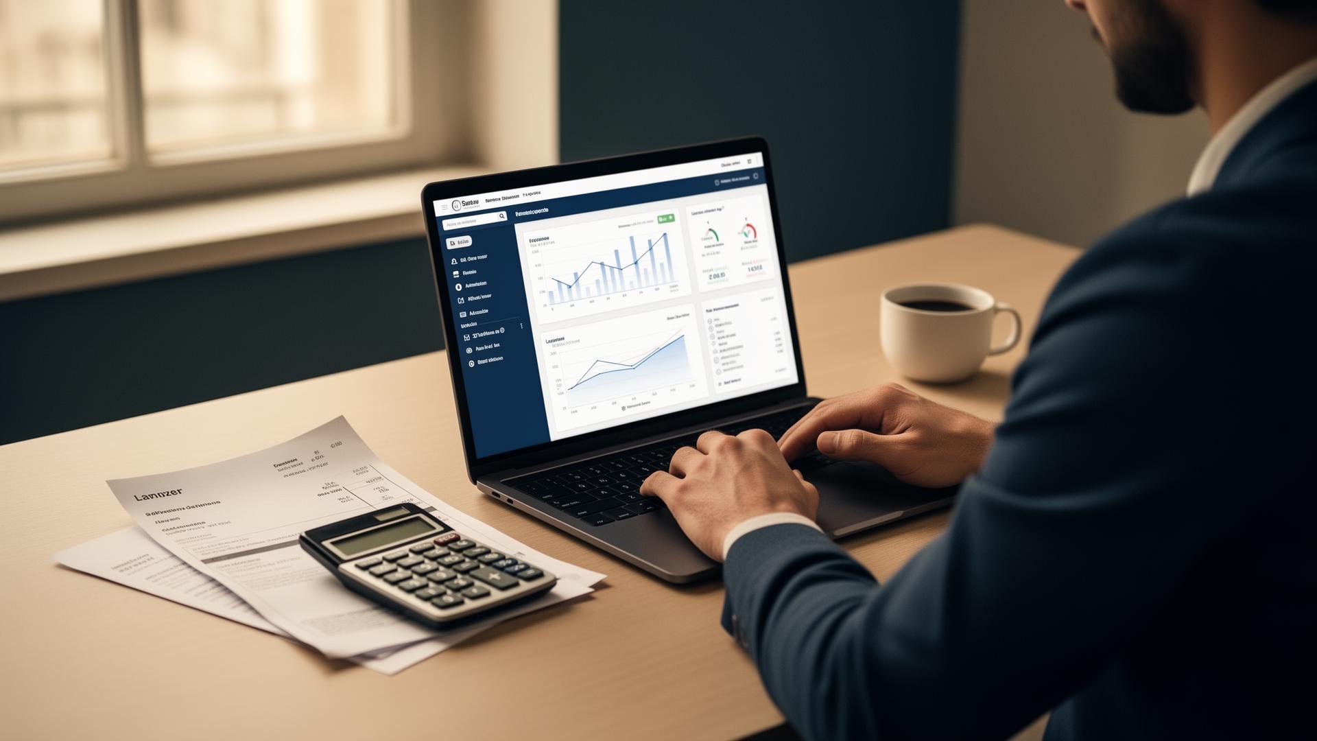 Illustration éditoriale d'un micro-entrepreneur analysant ses plafonds, cotisations Urssaf et obligations fiscales en 2026 pour Entreprisma.