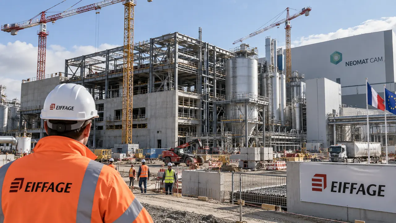 Chantier de la future usine Neomat CAM dans le bassin industriel de Dunkerque