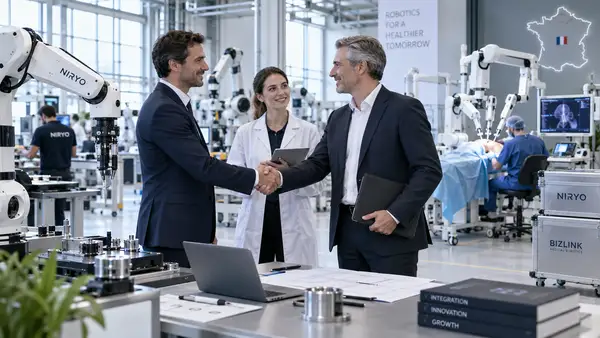 Bras robotique de précision utilisé dans un environnement de recherche médicale