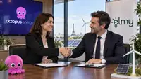 Représentants d’Octopus Energy et d’Elmy lors d’un accord symbolisant l’acquisition de 20 000 clients particuliers d’Elmy par Octopus Energy France.