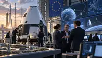 Capsule spatiale européenne Nyx en orbite au-dessus de la Terre