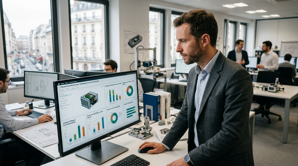 Schéma technique d'une analyse du cycle de vie produit pour une PME industrielle.