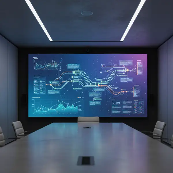 Infographie illustrant le parcours client complexe avec plusieurs points de contact menant à une conversion, symbolisant l'attribution multi-touch marketing pour les PME.
