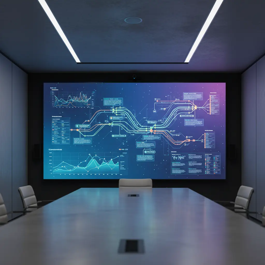 Infographie illustrant le parcours client complexe avec plusieurs points de contact menant à une conversion, symbolisant l'attribution multi-touch marketing pour les PME.