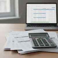 Un auto-entrepreneur perplexe devant des documents fiscaux et un calendrier affichant 2026, symbolisant les défis de l'auto-entrepreneur TVA 2026.