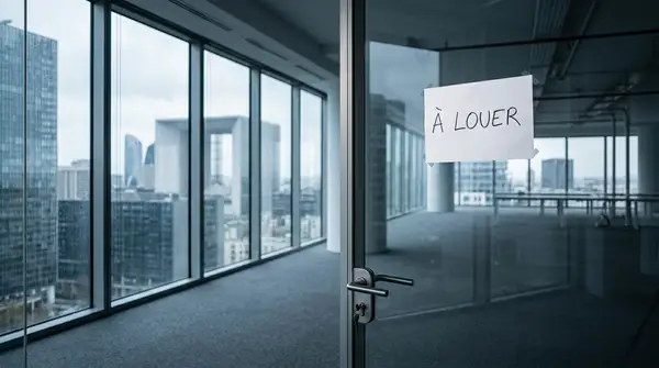 Un dirigeant de PME analysant un contrat de bail commercial et des indicateurs financiers de loyers.