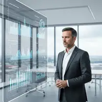 Illustration d'une PME transformant son Bilan carbone obligatoire en levier de financement, avec des graphiques de réduction d'émissions et des symboles monétaires.