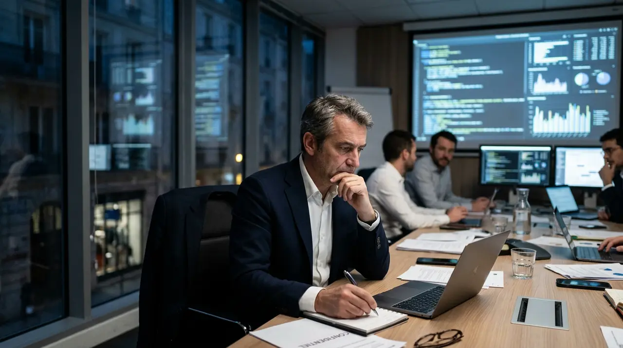 Équipe de direction en pleine simulation de crise avec le BlueSecure serious game.