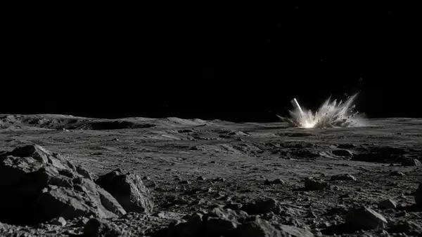 Débris d’un étage de fusée SpaceX s’écrasant sur la Lune