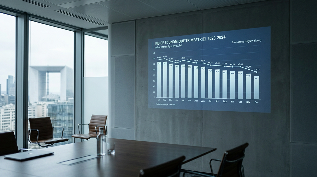 Dirigeant de PME analysant des graphiques financiers face à la croissance atone au T2.