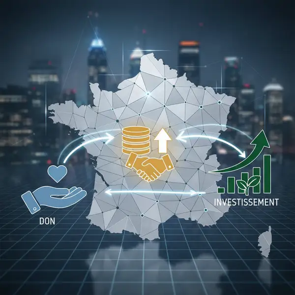 Infographie illustrant les différents modèles de crowdfunding (don, prêt, capital) et les logos d'Ulule, KissKissBankBank, WiSEED en France pour les entrepreneurs en 2026.