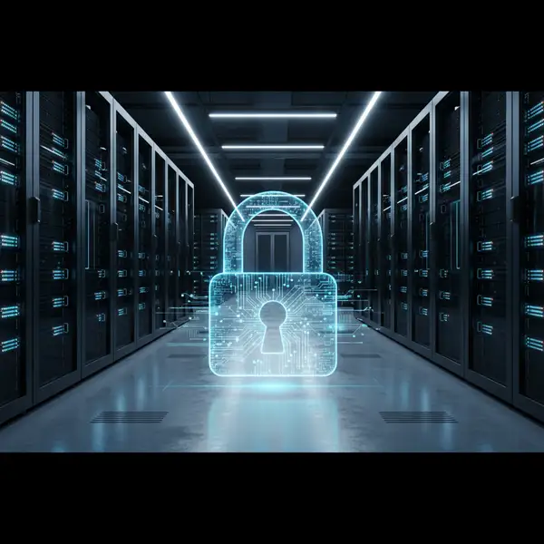Illustration d'un bouclier numérique protégeant une petite entreprise, symbolisant la Cyberattaque PME résilience face aux menaces cyber.