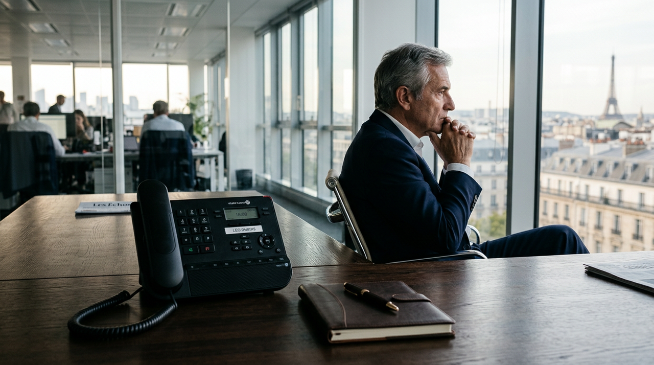 Bureau de PME avec téléphone fixe et documents sur la Démarchage téléphonique loi.