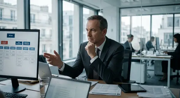 Schéma de la pyramide des risques AI Act pour identifier les entreprises concernées AI en Europe.