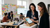 Graphique illustrant l'optimisation de l'expérience client PME via un parcours d'achat simplifié et fluide.