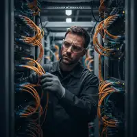 Schéma illustrant la transition du réseau cuivre vers la fibre optique, avec des câbles et des flèches, symbolisant la Fin du Cuivre en 2026 pour les entreprises.