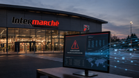 Illustration d'une fuite de données d’une Cyberattaque massive chez Intermarché impactant les serveurs de retrait drive en 2026.