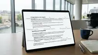 Une capture d'écran d'un écran d'ordinateur au format 16:9 montre une interface moderne de Google Gemini. Le texte principal est un article généré par l'IA intitulé « Google Gemini's Watermarking: A Strategic Move for AI Authenticity », écrit par « alexander.cohen ». L'article explique l'importance du marquage et de la technologie SynthID. Dans le coin inférieur droit du bloc de texte généré, on voit clairement un petit filigrane visible de Google Gemini : une icône d'étoile à quatre branches (sparkle) avec le logo 'G' et la mention « GEN AI ». Un encadré circulaire agrandit ce filigrane pour mettre l'accent sur son apparence spécifique. L'arrière-plan de l'interface utilise un motif d'étoiles subtiles et des panneaux de menu latéraux sont visibles. Le texte généré est dense et réaliste.