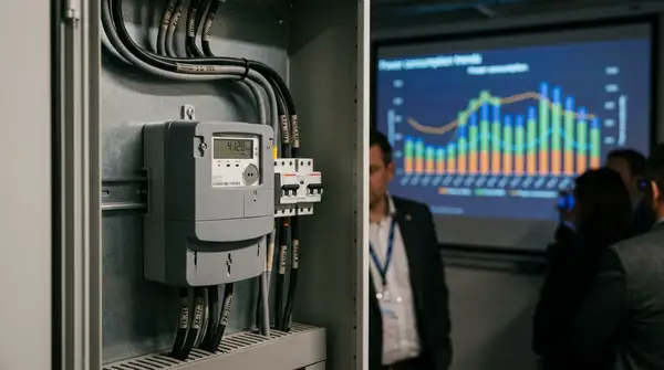 Graphique de la hausse de l'électricité impactant les coûts de production d'une entreprise industrielle.
