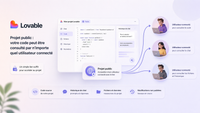 Illustration éditoriale représentant le risque d’exposition d’un projet public sur Lovable : un ordinateur affiche du code, un avertissement de sécurité et plusieurs accès externes symbolisent la consultation potentielle du code source, de l’historique de chat, des fichiers et des modifications non publiées.