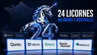 Illustration des 24 licornes françaises en 2026, dont au moins cinq rentables.