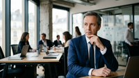 Portrait de Michaël Benabou, cofondateur de Veepee et investisseur, souriant et confiant, illustrant son approche centrée sur l'humain dans le monde des affaires.