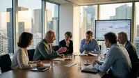 Illustration de mentors et entrepreneurs collaborant, symbolisant le Modèle 50 Partners et l'hypercroissance des startups grâce au smart money.