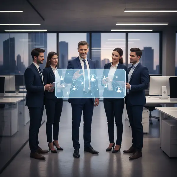 Un dirigeant expérimenté monétisant son expertise via des plateformes de membership comme Circle, Skool ou Discord, avec des schémas d'interaction et de revenus récurrents en arrière-plan.