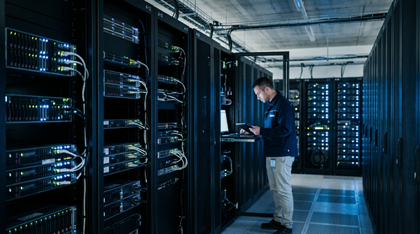 Serveur informatique et cadenas numérique illustrant la gestion Oracle sécurité en PME.