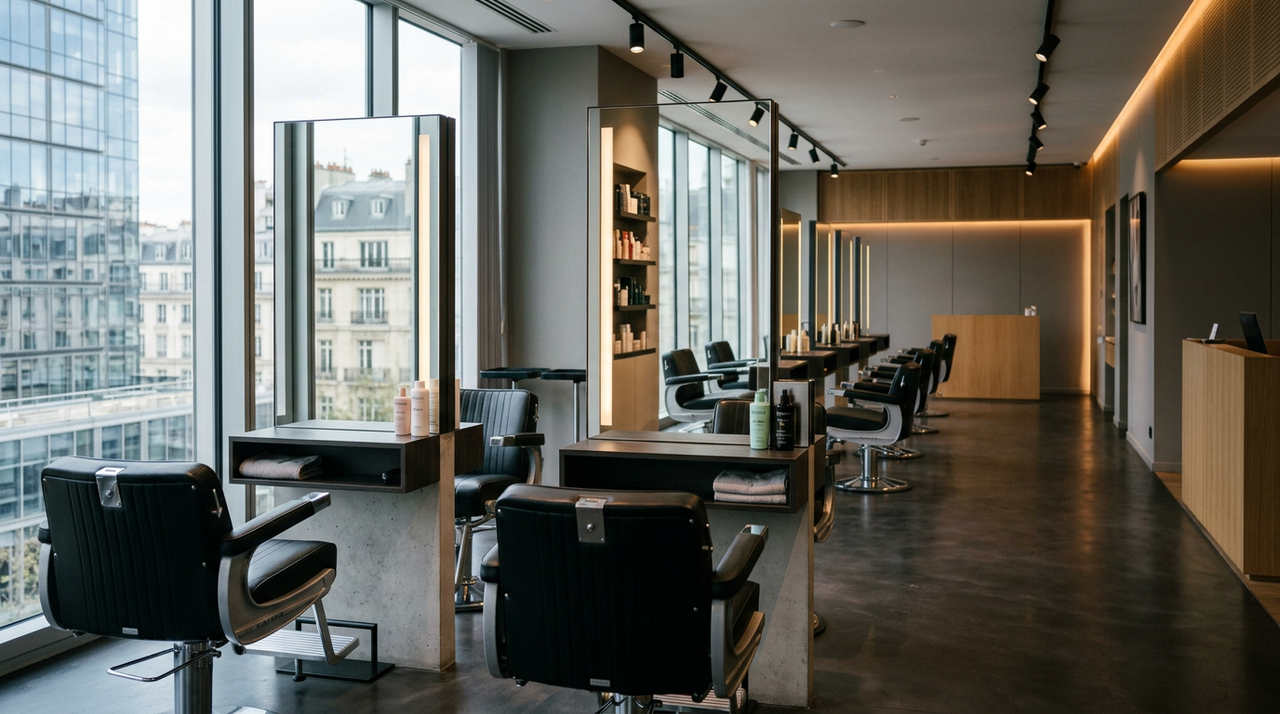 Coiffeur professionnel consultant un business plan pour ouvrir un salon de coiffure moderne et rentable.