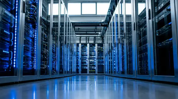 Serveurs haute performance dans un datacenter sécurisé pour l'offre OVHcloud LLM.
