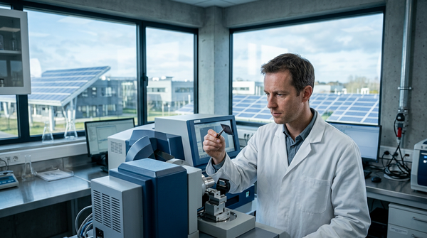 Panneaux solaires indium étudiés en laboratoire par des chercheurs normands
