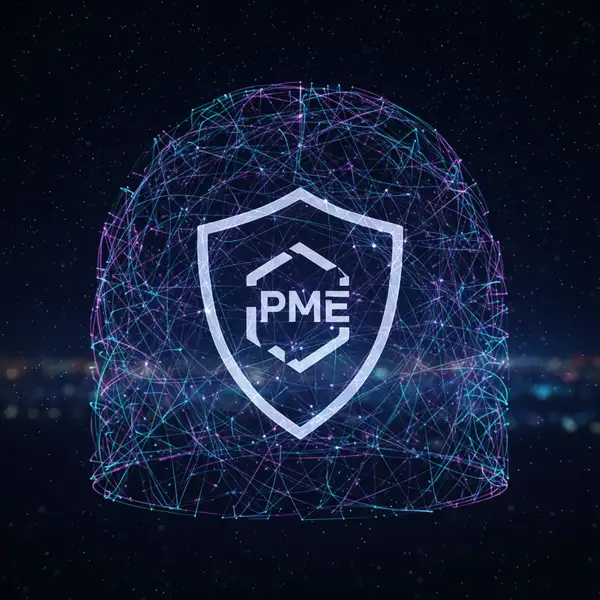 Illustration d'un bouclier protégeant des icônes de brevets, marques et droits d'auteur, symbolisant la protection de la propriété intellectuelle pour les PME en 2026.