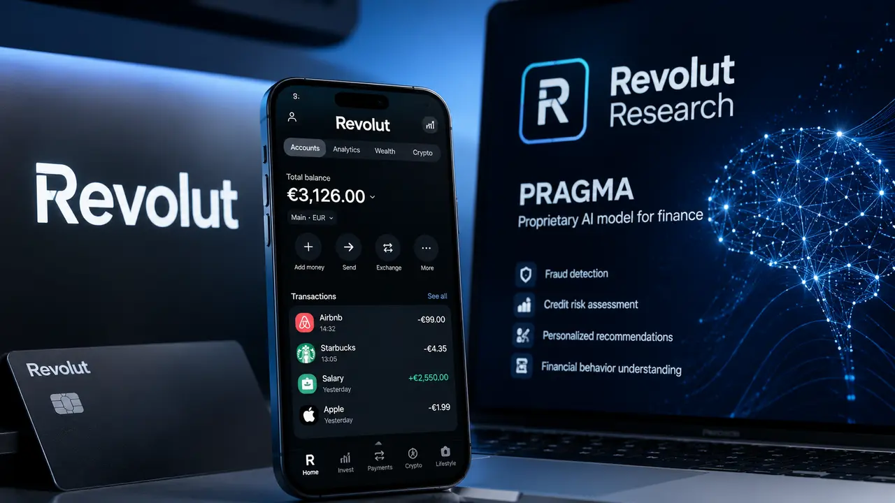 Revolut et son modèle d’intelligence artificielle PRAGMA développé avec Nvidia, conçu pour la détection de fraude, l’évaluation du risque de crédit et la personnalisation des services bancaires.