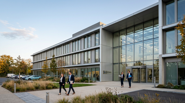 Usine Safran à Dijon avec logo Safran investissement défense et extension de 3000 m2.