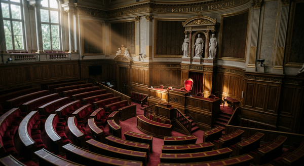 Illustration d'un texte burn-out entreprise au Sénat avec les dossiers de la mission d'information.