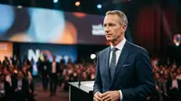 Portrait de Thomas Buberl AXA s'exprimant sur les défis de la régulation européenne pour les PME.