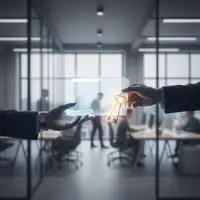 Graphique illustrant l'augmentation des transmissions d'entreprise en France d'ici 2026, avec des flèches montantes et