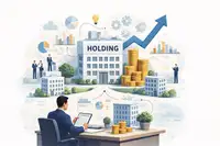 Illustration d'un dirigeant de SAS protégeant son patrimoine personnel et professionnel, symbolisant la distinction entre les actifs de l'entreprise et le patrimoine dirigeant SAS, avec des flèches montrant la croissance et la protection financière en 2026.